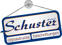 Beschriftungen Schuster Logo