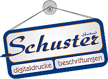 Beschriftungen Schuster Logo